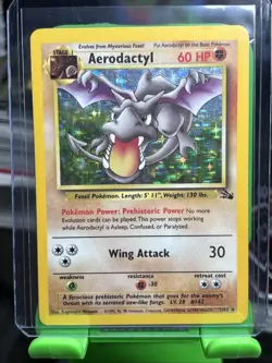 Aerodactyl Pokemon card 1/62 Fossil Unlimited Holo Pokemon Card LP - Image 2