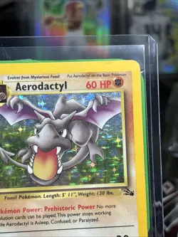 Aerodactyl Pokemon card 1/62 Fossil Unlimited Holo Pokemon Card LP - Image 4