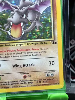 Aerodactyl Pokemon card 1/62 Fossil Unlimited Holo Pokemon Card LP - Image 5