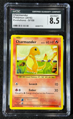 2016 Pokemon Charmander #9 Evolutions CGC 8.5 (NM/MINT) - Image 1
