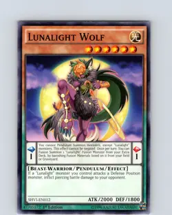 Yu-Gi-Oh TCG Lunalight Wolf SHVI-EN012 1st Edition Regular Common Card NM - Image 1