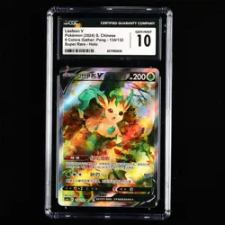 CGC GEM MINT 10 Nintendo 2024 Pokemon PTCG CHN. card- Leafeon V - Image 1