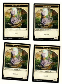 Set Of 4 Sacred Cat Token Amonkhet Magic the Gathering Token Card - Image 3