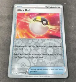 Pokemon Paldean Fates Ultra Ball Reverse Holo Uncommon Trainer Card 091/091 NM - Image 1