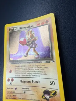 Rocket's Hitmonchan Gym Heroes 11/132 Unlimited Holo Rare Pokemon Card-MP - Image 3