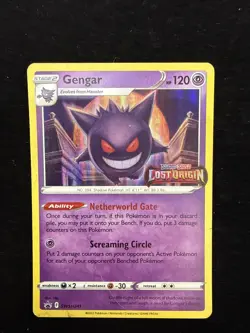 Gengar Lost Origin Stamped Pokemon Sword & Shield Holo Card 2022 SWSH241 - Image 2