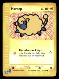 Moderately Played Mareep 119/165 Reverse Holo Expedition Base Set Common - Image 1