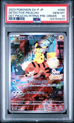 2023 POKEMON JPN SV-P PROMO #098 DETECTIVE PIKACHU PSA 10 - Image 1