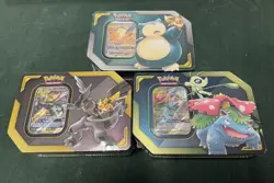 Pokemon TCG Tag Team GX Tin Set x3 FACTORY SEALED - Image 1