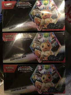 Pokemon Prismatic Evolutions Surprise Box Lot of 4 NEW SEALED IN HAND - Image 1