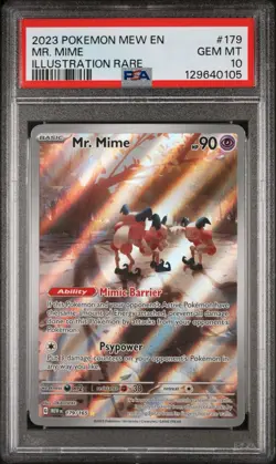 2023 POKEMON MEW EN-151 ILLUSTRATION RARE #179 MR. MIME PSA 10 - Image 1
