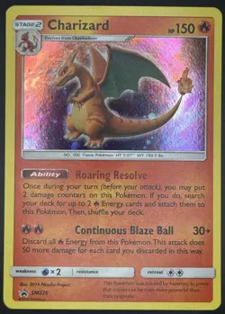 Pokemon TCG Charizard Black Star Promo Holo Sun and Moon SM226 MP/LP *SWIRLU* - Image 1