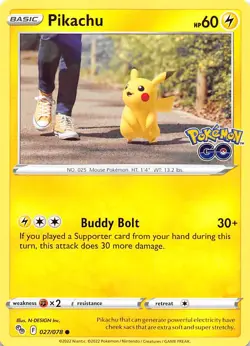 Pikachu (27) 027/078 Pokemon GO Pokemon 007626 - Image 1