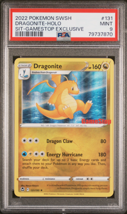 PSA 9 Pokemon Dragonite Holo GameStop Exclusive #131/195 TCG 2022 SWSH Mint - Image 1