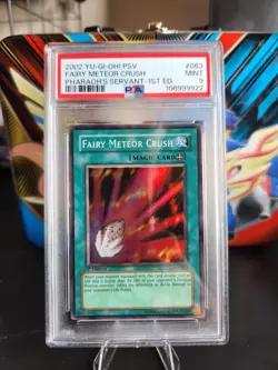 2002 Yugioh Fairy Meteor Crush PSV-063 1st Edition Super Rare PSA 9 Mint - Image 1