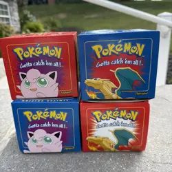23K Gold-Plated CHARIZARD Trading Card 1999 Burger King Pokemon Ball Blue All 4 - Image 1