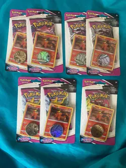 NEW Fusion Strike Tepig Blister BOLD SWIRL Pokemon TCG Sword and Shield Cards - Image 1