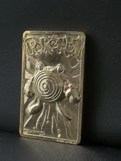 1999 Pokemon Movie Poliwhirl Nintendo 23K Gold Plated Trading Card Burger King - Image 1