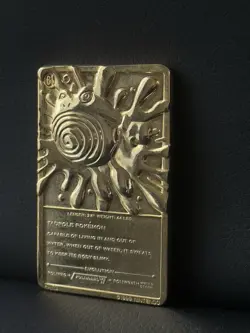 1999 Pokemon Movie Poliwhirl Nintendo 23K Gold Plated Trading Card Burger King - Image 2