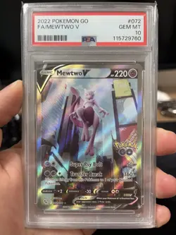 Mewtwo V - PSA 10 - 072/078 Pokemon GO Full Art Alt Art FA 2022 Pokemon Card - Image 1