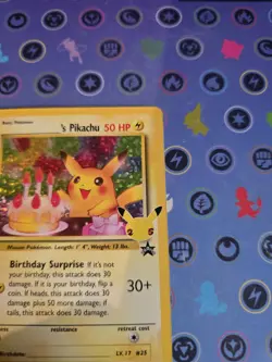 Mint Happy Birthday Pikachu Holo 24 Celebrations Birthday Pokemon Card #2 - Image 5