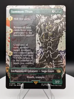 Summon: Titan (Borderless) - Final Fantasy MTG (FIN) Rare 0373 (NM) - Image 1