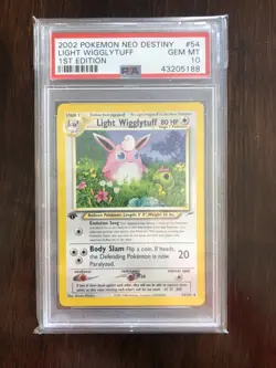 Pokemon PSA 10 1st Edition Neo Destiny Light Wigglytuff - Image 1