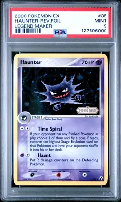 2006 POKEMON EX LEGEND MAKER #35 HAUNTER-REVERSE FOIL PSA 9 - Image 1