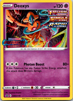 Deoxys SWSH170 Pre Release Stamped Promo Fusion Strike Pokemon TCG Near Mint - Image 1