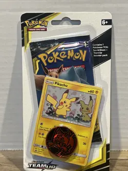 Pokemon TCG Pikachu SM162 Team Up Holo Blister NM/Mint Condition Sealed Mimikyu - Image 1