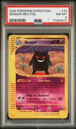 2002 Pokemon Expedition Gengar Reverse Holo Foil #13/165 PSA 8 - Image 1