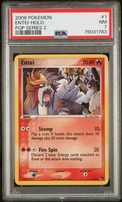 PSA 7 Graded Entei - Holo Pop Series 2 2006 Pokemon #1 - Image 1
