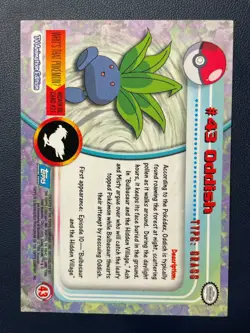 Oddish - #43 1999 Topps TV - Pokemon TCG Heavily Played Blue Logo - Image 2