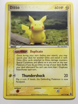 Ditto 63/113 Delta Species Common Pokemon TCG NM Pikachu - Image 1