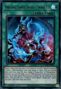 Original Sinful Spoils - Snake-Eye 1st Ed Ultra Rare AGOV-EN057 Yu-Gi-Oh! - Image 1