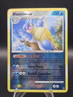 Pokemon TCG Blastoise Reverse Holo Card LV. 60 2/127 Platinum - Image 1