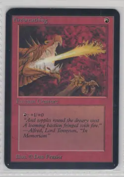 Firebreathing Alpha Edition - vintage magic the gathering mtg - ACTUAL CARD - U - Image 1