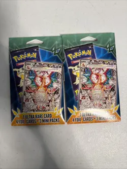 LOT OF 2 Pokemon Poke Mini Pack 3 Packs 1 Ultra Rare 4 Foil Cards - Image 1