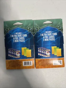 LOT OF 2 Pokemon Poke Mini Pack 3 Packs 1 Ultra Rare 4 Foil Cards - Image 2