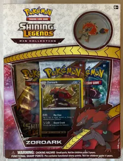 2017 POKEMON SUN & MOON SHINING LEGENDS PIN COLLECTION W/ ZOROARK PIN & PROMO A - Image 1