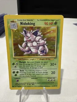 Pokemon TCG Nidoking Base Set Holo Unlimited Rare Card 11/102 Vintage HP - Image 1