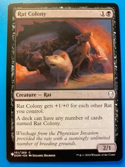MTG 1x Rat Colony # 101 The List - Dominaria Pauper Magic the Gathering x1 NM - Image 1
