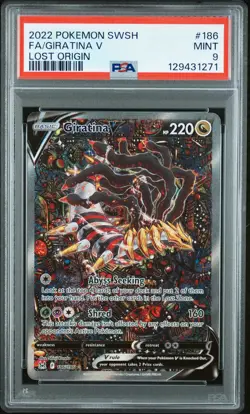 2022 POKEMON SWORD & SHIELD LOST ORIGIN #186 FULL ART/GIRATINA V PSA 9 - Image 1