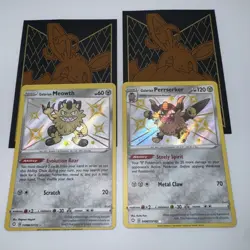 Pokemon 2021 TCG Galarian Meowth & Perrserker Shining Fates Shiny Vault Holo - Image 2