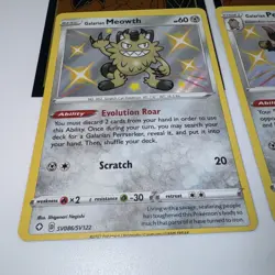 Pokemon 2021 TCG Galarian Meowth & Perrserker Shining Fates Shiny Vault Holo - Image 4