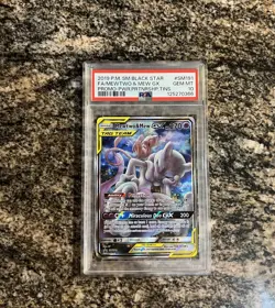 2019 POKEMON SM BLACK STAR PROMO #SM191 FULL ART/MEWTWO & MEW GX PSA 10 - Image 1