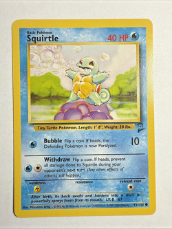BASE SET 2 - NM - Squirtle 93/130 Pokemon VIntage WOTC English (US Seller) - Image 1