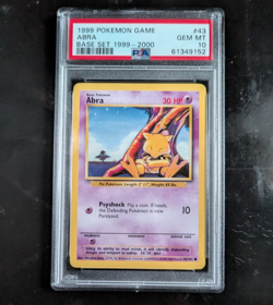 PSA 10 GEM 💎 MINT 1999-2000 UK 4TH PRINT BASE SET POKEMON ABRA 43/102 #43 WOTC - Image 1