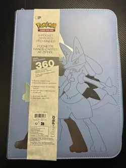 Ultra Pro 9-Pocket Zippered PRO Binder Pokemon Elite Series Lucario - Side Load - Image 1