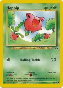 Pokemon TCG - Hoppip - 55/75 - Common - Neo Discovery Unlimited [Near Mint] - Image 1